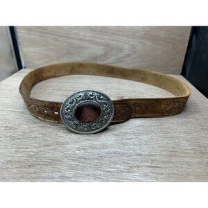 Leather Texas Alamo Leather Belt With Agate 28-32